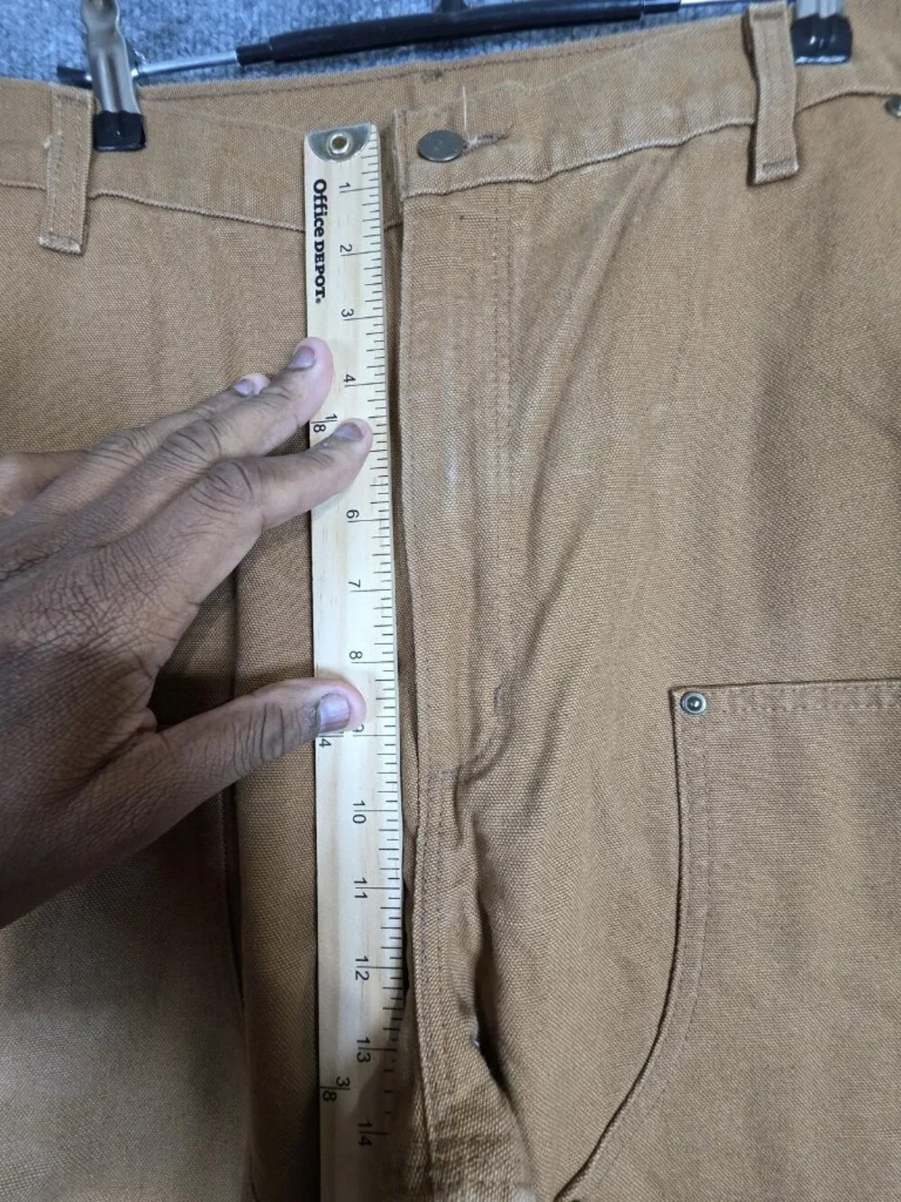 Carhartt Pants Mens 40x30 Brown B136-BRN Loose Original Fit Workwear Stains